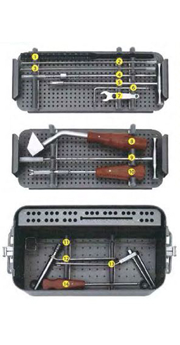 SET D'INSTRUMENTS CHIRURGIE VIS CANNULÉE 4,5 6,5 7,3 MM ORTIMPLANT